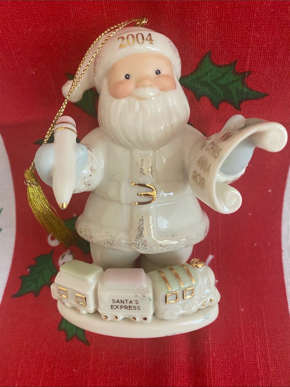LENOX 2004 “Santa’s Special List” Porcelain Christmas Ornament